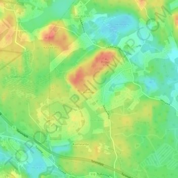 Topografische kaart Kotimäki, hoogte, reliëf