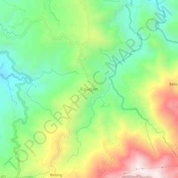Topografische kaart Ba-ayan, hoogte, reliëf