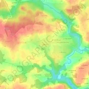 Topografische kaart La Billais, hoogte, reliëf