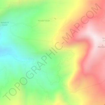 Topografische kaart Sumapaz, hoogte, reliëf