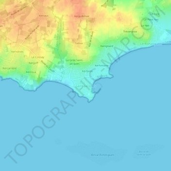 Topografische kaart Saint-Jacques, hoogte, reliëf