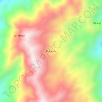 Topografische kaart El Agrado, hoogte, reliëf