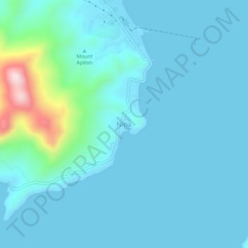 Topografische kaart Nipa, hoogte, reliëf