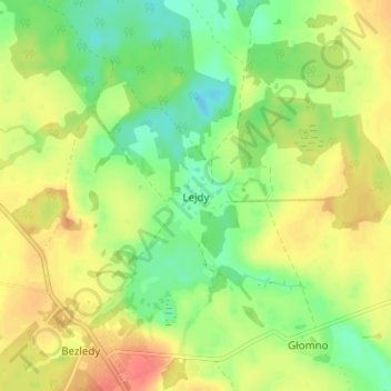 Topografische kaart Legden, hoogte, reliëf