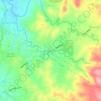 Topografische kaart Kaybanban, hoogte, reliëf