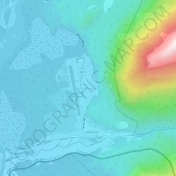 Topografische kaart Villa O'Higgins, hoogte, reliëf