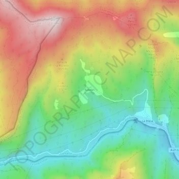 Topografische kaart Sobrón, hoogte, reliëf