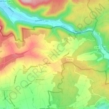 Topografische kaart Baltersweil, hoogte, reliëf