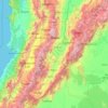 Topografische kaart Tolima, hoogte, reliëf