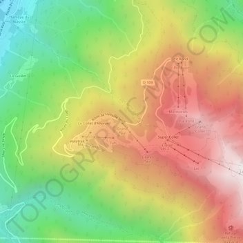 Topografische kaart Grand Paul, hoogte, reliëf