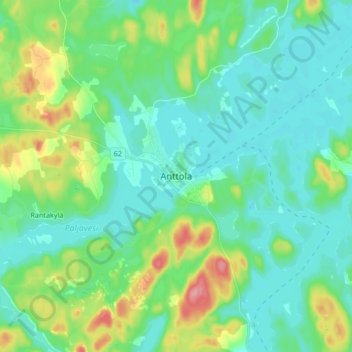 Topografische kaart Anttola, hoogte, reliëf