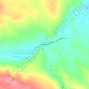 Topografische kaart Entre Rios, hoogte, reliëf