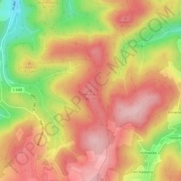 Topografische kaart Herdstein, hoogte, reliëf
