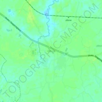 Topografische kaart Shafipur, hoogte, reliëf