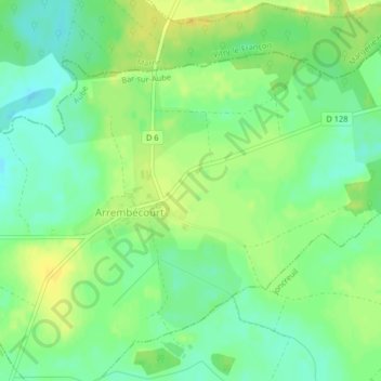 Topografische kaart Rouge Grange, hoogte, reliëf