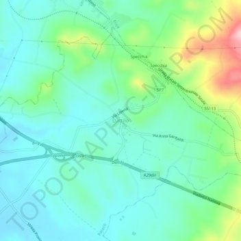 Topografische kaart Dattilo, hoogte, reliëf
