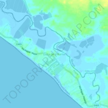 Topografische kaart Data de Villamil, hoogte, reliëf