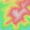Topografische kaart Puig de ses Cadiretes, hoogte, reliëf