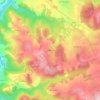Topografische kaart Le Monteil, hoogte, reliëf