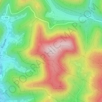 Topografische kaart Roßberg, hoogte, reliëf