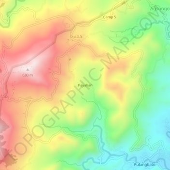 Topografische kaart Payahan, hoogte, reliëf