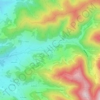Topografische kaart L'Anclos, hoogte, reliëf