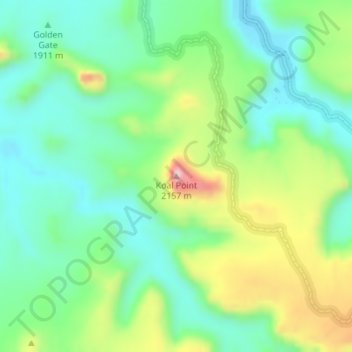Topografische kaart Koal Point, hoogte, reliëf