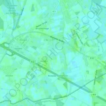 Topografische kaart Springerlei, hoogte, reliëf