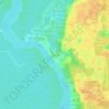 Topografische kaart Saratoga, hoogte, reliëf
