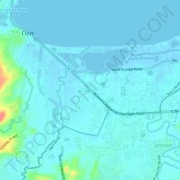 Topografische kaart Igpit, hoogte, reliëf