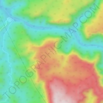 Topografische kaart Tindu, hoogte, reliëf