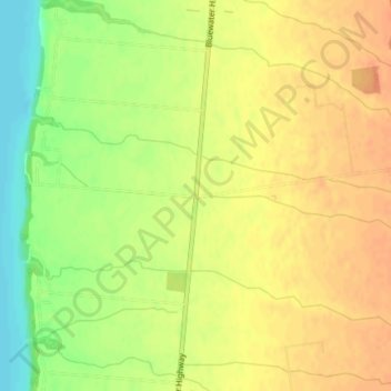 Topografische kaart Drysdale, hoogte, reliëf