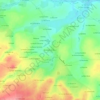 Topografische kaart Résidence Bellevue, hoogte, reliëf