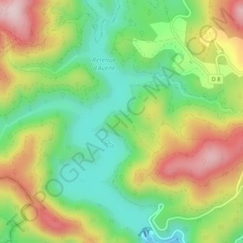 Topografische kaart La Castelle, hoogte, reliëf