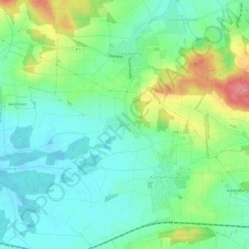 Topografische kaart Buch, hoogte, reliëf