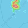 Topografische kaart Cape Sata, hoogte, reliëf