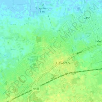 Topografische kaart Yzerhand, hoogte, reliëf
