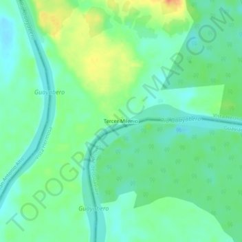 Topografische kaart Tercer Milenio, hoogte, reliëf