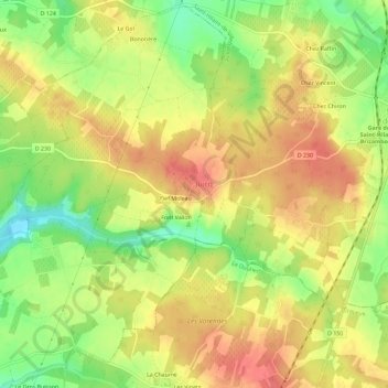 Topografische kaart La Cure, hoogte, reliëf