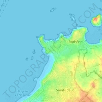 Topografische kaart Le Minihic, hoogte, reliëf