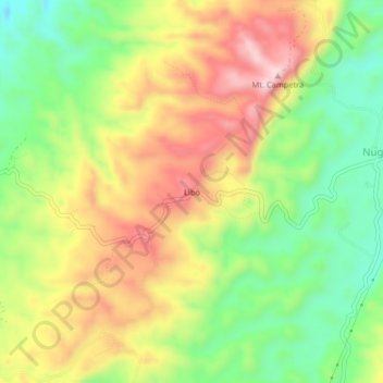 Topografische kaart Libo, hoogte, reliëf