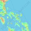 Topografische kaart Camarines Sur, hoogte, reliëf