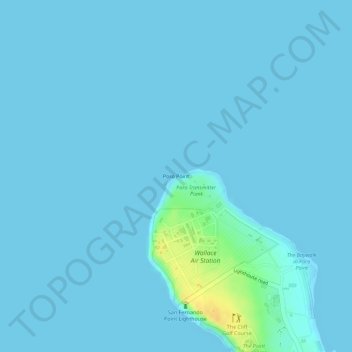 Topografische kaart Poro Point, hoogte, reliëf