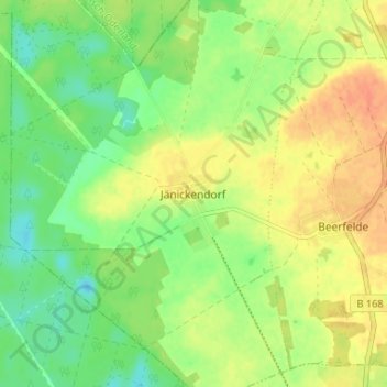 Topografische kaart Jänickendorf, hoogte, reliëf