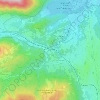 Topografische kaart Klais, hoogte, reliëf