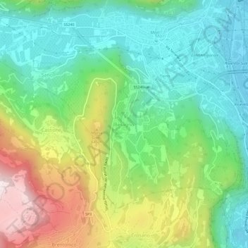 Topografische kaart Besagno, hoogte, reliëf