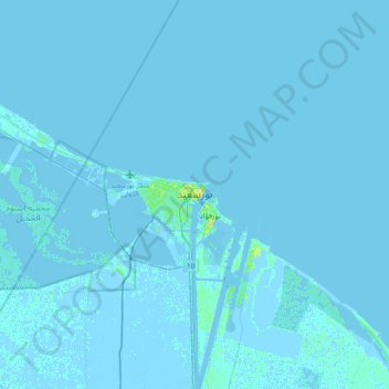 Topografische kaart Port Said, hoogte, reliëf