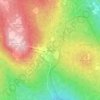 Topografische kaart Budor, hoogte, reliëf