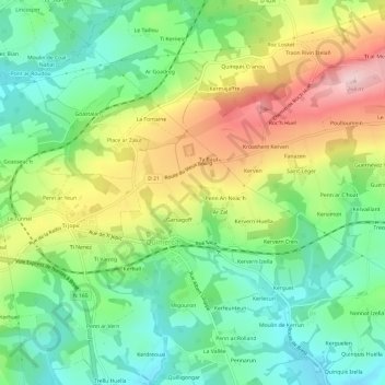 Topografische kaart Garsven, hoogte, reliëf