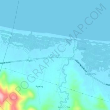 Topografische kaart Ondoy, hoogte, reliëf